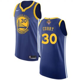 Nike Golden State Warriors #30 Stephen Curry Blue 2022 NBA Finals Authentic Icon Edition Jersey Mens