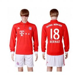 Bayern Munchen #18 Bernat Home Long Sleeves Soccer Club Jersey