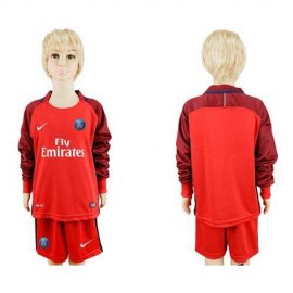 Paris Saint-Germain Blank Home Long Sleeves Kid Soccer Club Jersey