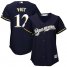 Milwaukee Brewers #12 Stephen Vogt Navy Blue Alternate Womens Stitched MLB Jersey
