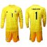 Argentina #1 Caballero Yellow Long Sleeves Goalkeeper Soccer Country Jersey