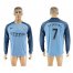 Manchester City #7 Sterling Home Long Sleeves Soccer Club Jersey