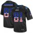 Nike Detroit Lions #81 Calvin Johnson Black Mens Stitched NFL Elite USA Flag Fashion Jersey