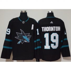 Adidas San Jose Sharks #19 Joe Thornton Black Alternate Authentic Stitched NHL Jersey
