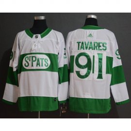 Adidas Toronto Maple Leafs #91 John Tavares White Authentic St. Pats Stitched NHL Jersey