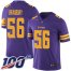 Nike Minnesota Vikings #56 Garrett Bradbury Purple Mens Stitched NFL Limited Rush 100th Season Jersey