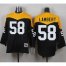 Mitchell And Ness 1967 Pittsburgh Steelers #58 Jack Lambert Black/Yelllow Throwback Mens Stitched NFL Jersey