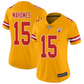 Nike Kansas City Chiefs #15 Patrick Mahomes Gold Womens Stitched NFL Limited Inverted Legend Jersey
