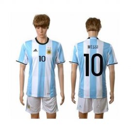 Argentina #10 Messi Home Soccer Country Jersey