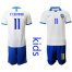 Brazil #11 P.Coutinho White Kid Soccer Country Jersey