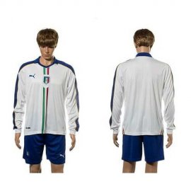Italy Blank White Away Long Sleeves Soccer Country Jersey