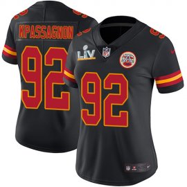 Nike Kansas City Chiefs #92 Tanoh Kpassagnon Black Womens Super Bowl LV Bound Stitched NFL Limited Rush Jersey