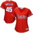 Philadelphia Phillies #45 Zack Wheeler Red Alternate Womens Stitched MLB Jersey