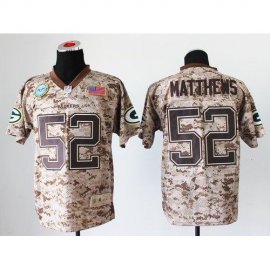 Nike Green Bay Packers #52 Clay Matthews Camo Mens Stitched NFL New Elite USMC Jersey