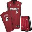 Miami Heat 6 Lebron James Red Revolution 30 Swingman Jersey & Shorts Suit Cheap