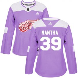 Adidas Detroit Red Wings #39 Anthony Mantha Purple Authentic Fights Cancer Womens Stitched NHL Jersey