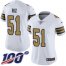 Nike New Orleans Saints #51 Cesar Ruiz White Womens Stitched NFL Limited Rush 100th Season Jersey