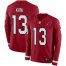 Nike Arizona Cardinals #13 Christian Kirk Red Team Color Mens Stitched NFL Limited Therma Long Sleeve Jersey