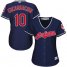 Cleveland Indians #10 Edwin Encarnacion Navy Blue Alternate Womens Stitched MLB Jersey