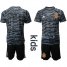 Spain Blank Black Goalkeeper Kid Soccer Country Jersey