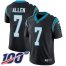 Nike Carolina Panthers #7 Kyle Allen Black Team Color Youth Stitched NFL 100th Season Vapor Limited Jersey