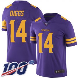 Nike Minnesota Vikings #14 Stefon Diggs Purple Mens Stitched NFL Limited Rush 100th Season Jersey