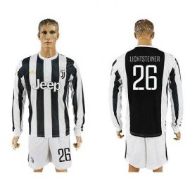 Juventus #26 Lichtsteiner Home Long Sleeves Soccer Club Jersey