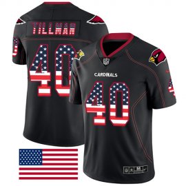 Nike Arizona Cardinals #40 Pat Tillman Black Mens Stitched NFL Limited Rush USA Flag Jersey