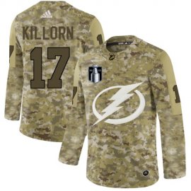 Adidas Tampa Bay Lightning #17 Alex Killorn Camo 2022 Stanley Cup Final Patch Authentic Stitched NHL Jersey Mens