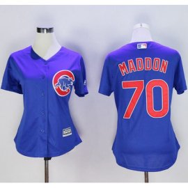 Chicago Cubs #70 Joe Maddon Blue Womens Alternate Stitched MLB Jersey