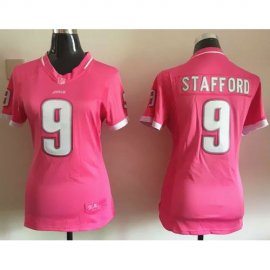 Nike Detroit Lions #9 Matthew Stafford Pink Womens Stitched NFL Elite Bubble Gum Jersey