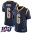 Nike Los Angeles Rams #6 Johnny Hekker Navy Blue Team Color Mens Stitched NFL 100th Season Vapor Limited Jersey