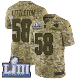 Nike Los Angeles Rams #58 Cory Littleton Camo Super Bowl LIII Bound Youth Stitched NFL Limited 2018 Salute to Service Jersey