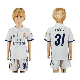 Real Madrid #31 R.Yanez White Home Kid Soccer Club Jersey