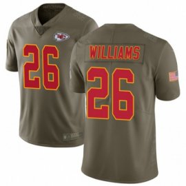 Nike Kansas City Chiefs #26 Damien Williams Olive Mens Stitched NFL Limited 2017 Salute To Service Jersey