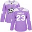 Adidas Dallas Stars #23 Esa Lindell Purple Authentic Fights Cancer Womens Stitched NHL Jersey