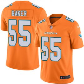 Nike Miami Dolphins #55 Jerome Baker Orange Mens Stitched NFL Limited Rush Jersey