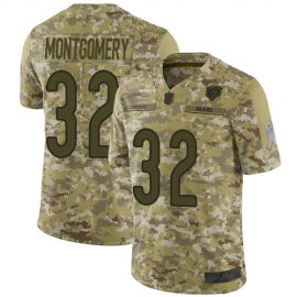 Nike Chicago Bears #32 David Montgomery Camo Mens Stitched NFL Limited 2018 Salute To Service Jersey