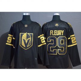 Adidas Vegas Golden Knights #29 Marc-Andre Fleury Black/Gold Authentic Stitched NHL Jersey