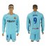 Barcelona #9 Suarez Away Long Sleeves Soccer Club Jersey