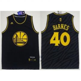 Golden State Warriors #40 Harrison Barnes Black Precious Metals Fashion Stitched NBA Jersey