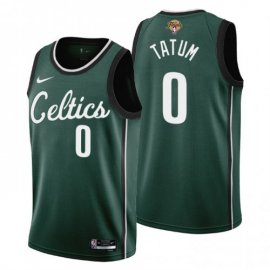 Nike Boston Celtics #0 Jayson Tatum Mens 2022 NBA Finals City Edition Jersey – Cherry Blossom Green Mens