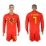 Belgium #7 De Bruyne Red Home Long Sleeves Soccer Country Jersey
