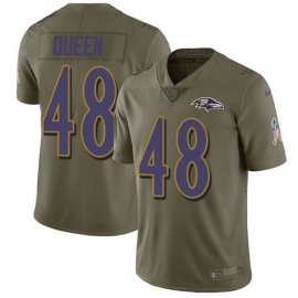 Nike Baltimore Ravens #48 Patrick Queen Olive Mens Stitched NFL Limited 2017 Salute To Service Jersey
