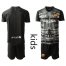 Barcelona Blank Black Goalkeeper Kid Soccer Club Jersey