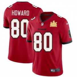 Tampa Bay Buccaneers #80 O. J. Howard Mens Super Bowl LV Champions Patch Nike Red Vapor Limited Jersey