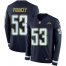 Nike Los Angeles Chargers #53 Mike Pouncey Navy Blue Team Color Mens Stitched NFL Limited Therma Long Sleeve Jersey