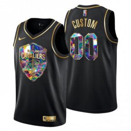 Cleveland Cavaliers Custom Mens Golden Edition Diamond Logo 2021/22 Swingman Jersey – Black