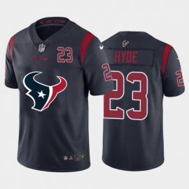 Houston Texans #23 Carlos Hyde Navy Blue Mens Nike Big Team Logo Player Vapor Limited NFL Jersey