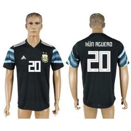 Argentina #20 Kun Aguero Away Soccer Country Jersey